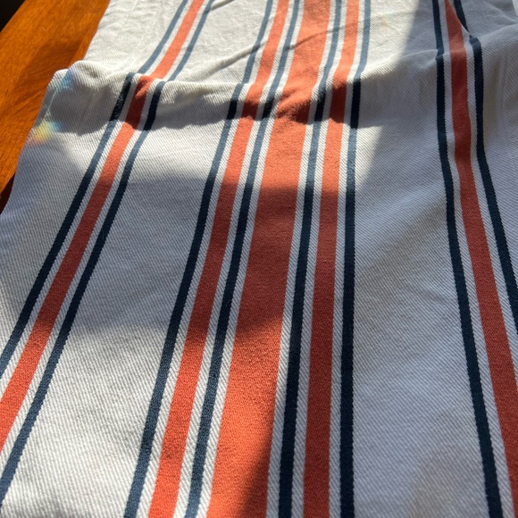 Williams Sonoma Striped Dining Table Runner- White, Orange, and Navy - Picture 3 of 5